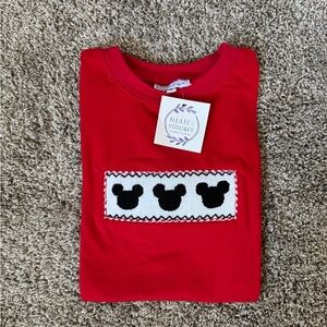 Boys Smocked Mickey Mouse Disney Shirt 8Y